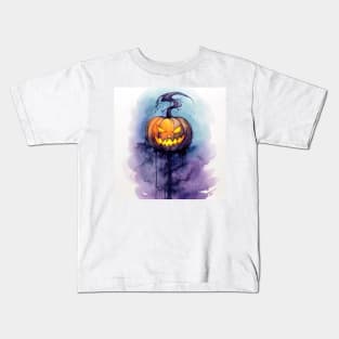 angry pumpkin during halloween Kids T-Shirt